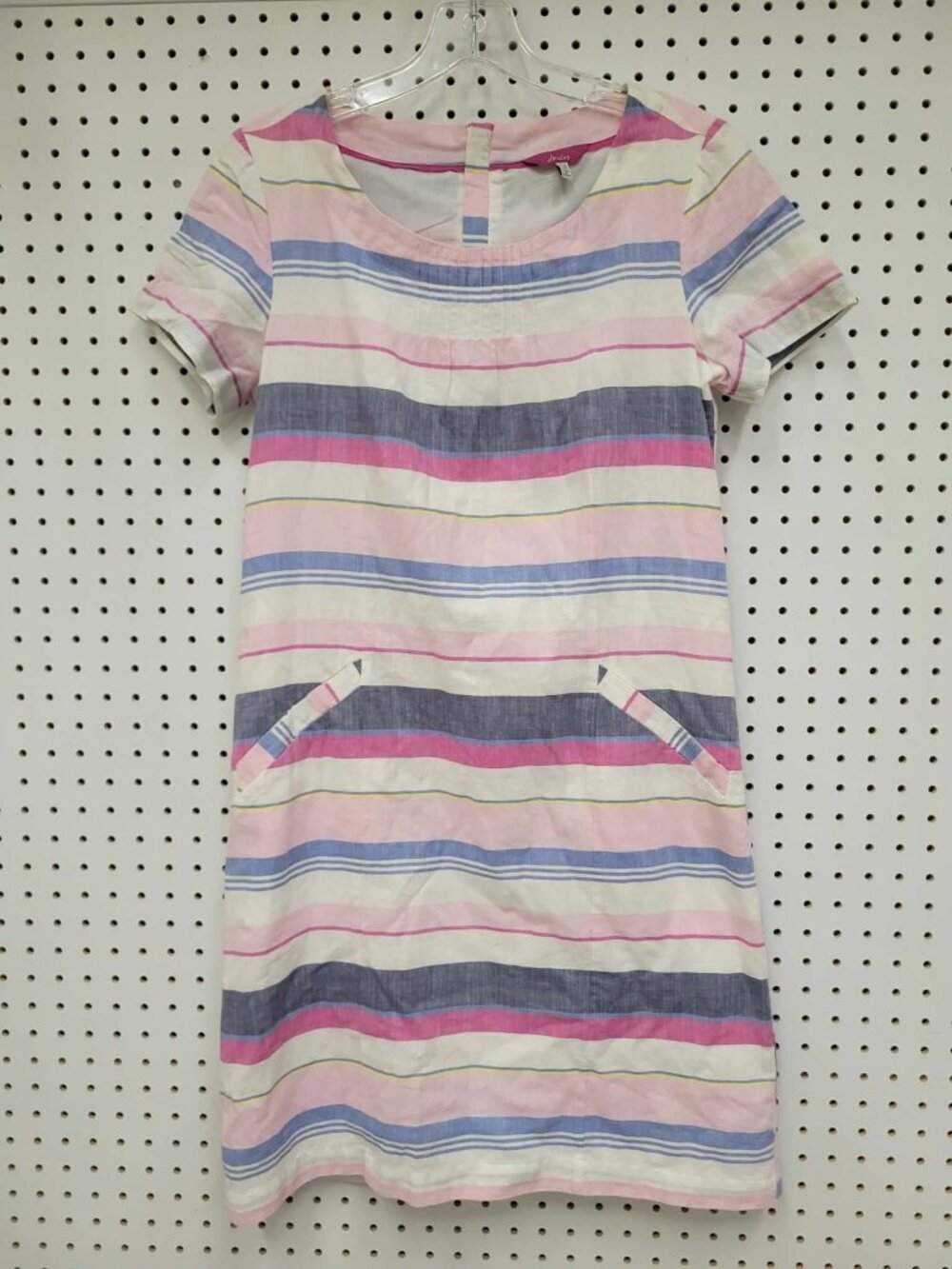 Striped Cotton Shift Dress With Pockets By Joules Multicolor Size US 6 UK 10 EU